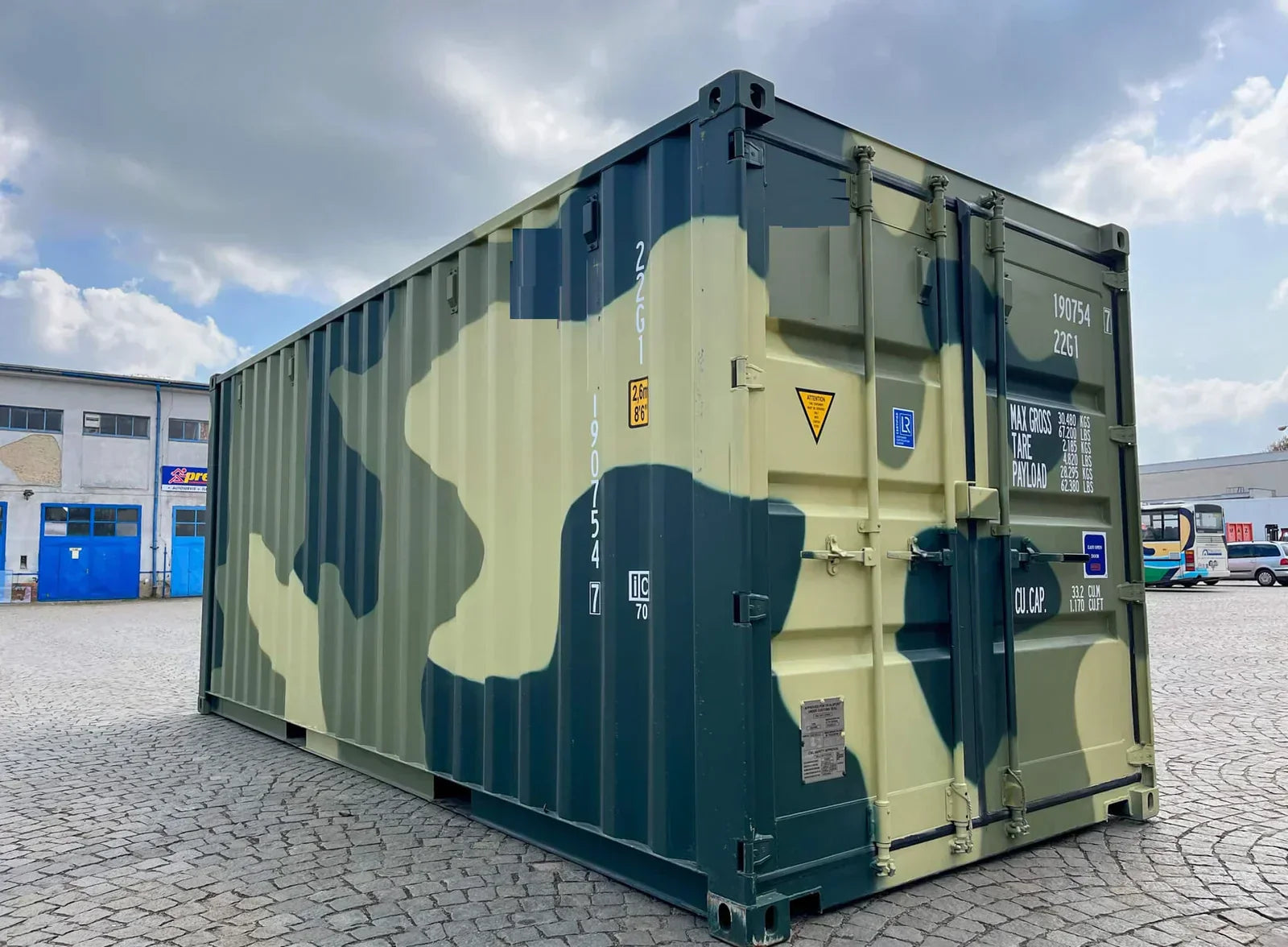 Contenedor Marítimo 20 pies – Diseño Camuflaje